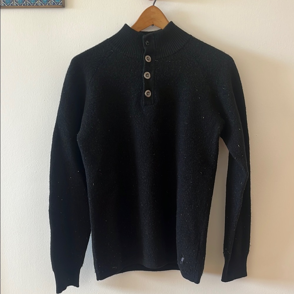 Smartwool Black Crewneck Sweater Slim Fit Knit